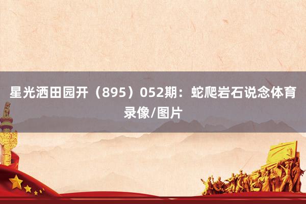 星光洒田园开（895）　　052期：蛇爬岩石说念体育录像/图片